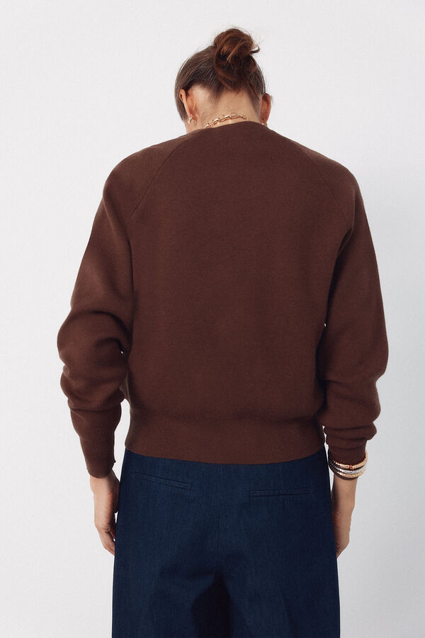 Cortefiel Chaqueta manga larga dorada Marr&oacute;n oscuro