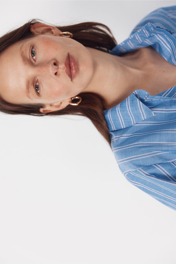 Cortefiel Striped shirt dress Printed blue