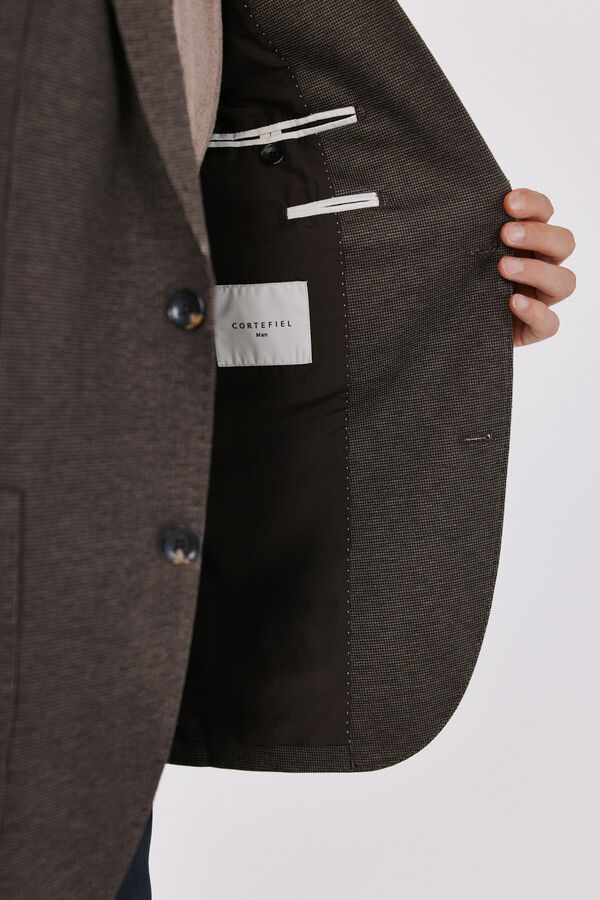 Cortefiel Toasted serge knit blazer Brown