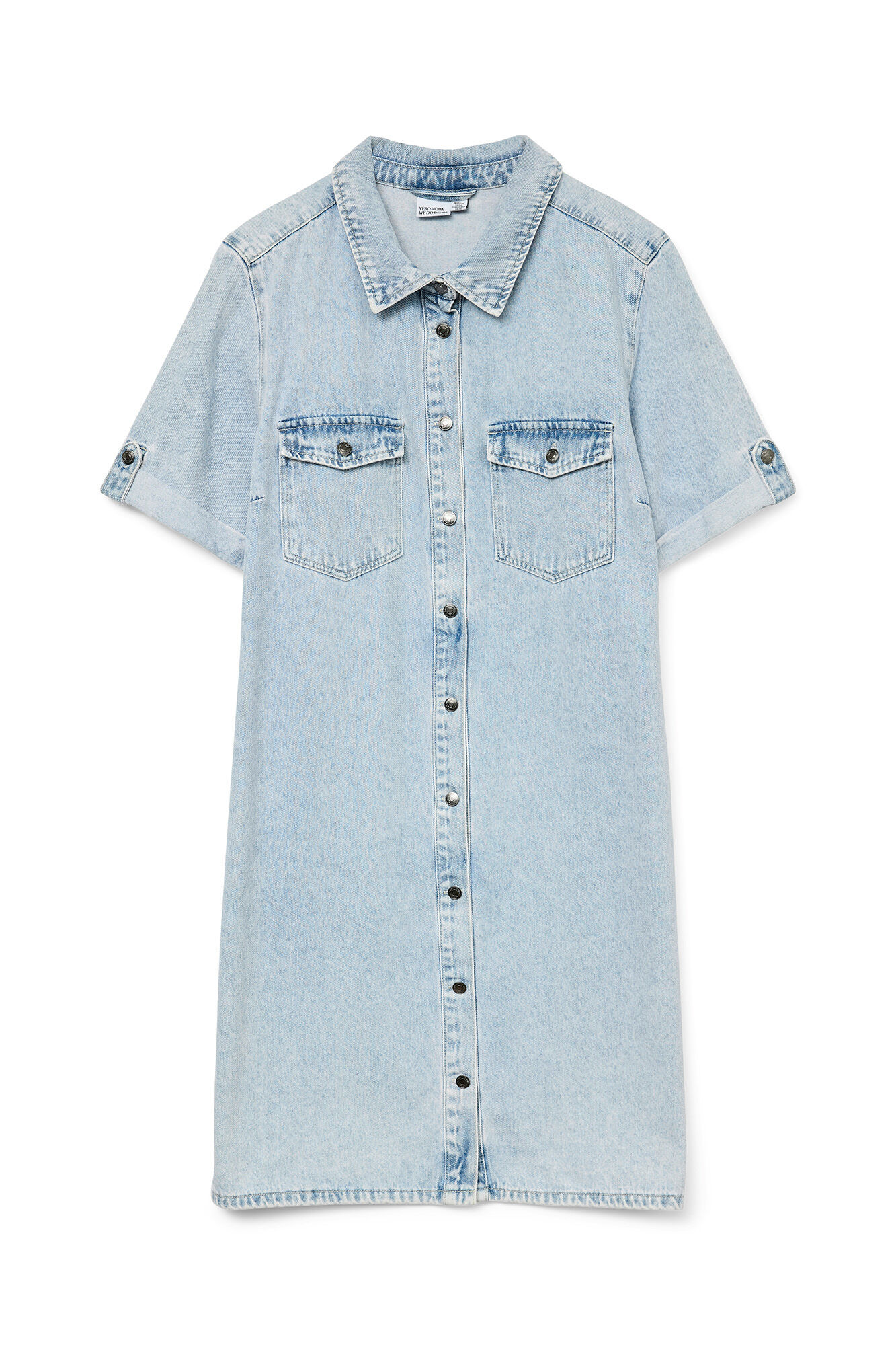 Vero Moda Vestido curto de manga curta em denim