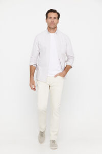 Cortefiel Regular fit dynamic coloured trousers Ivory