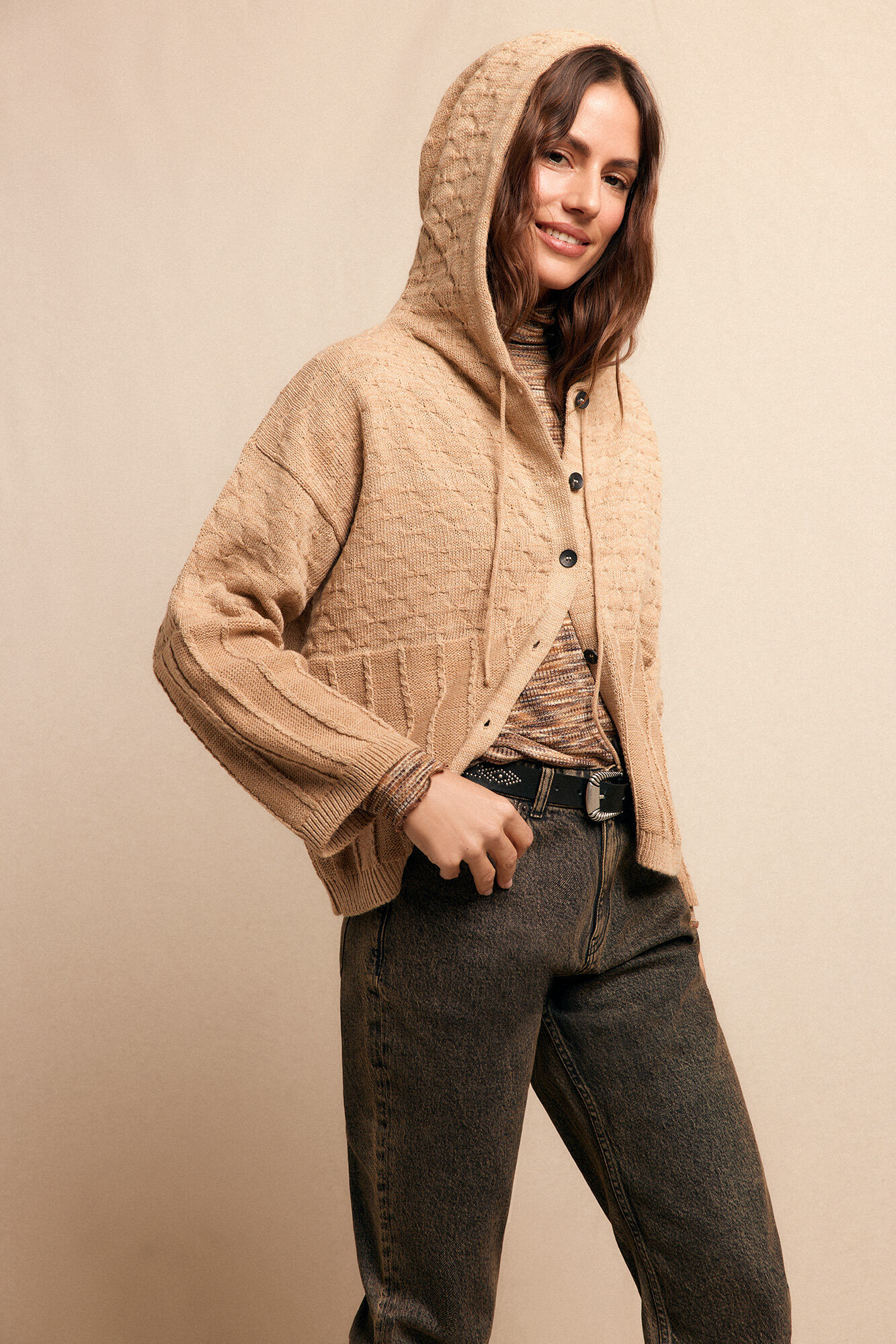 Slowlove Chaqueta capucha punto