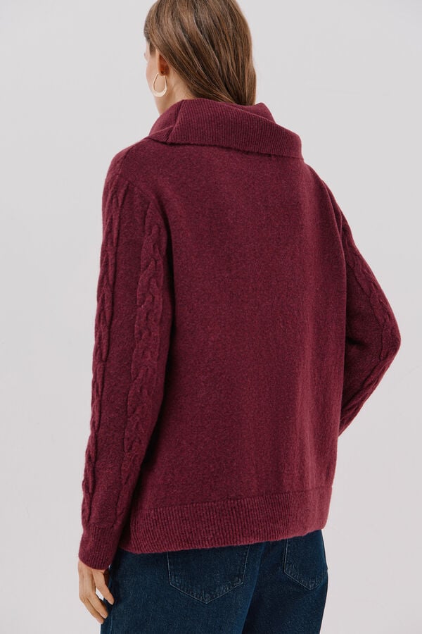 Cortefiel Wide neck sweater Purple