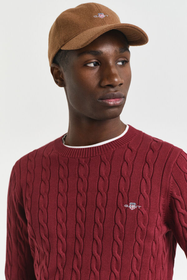 Gant Camisola de algodão com gola redonda Vermelho