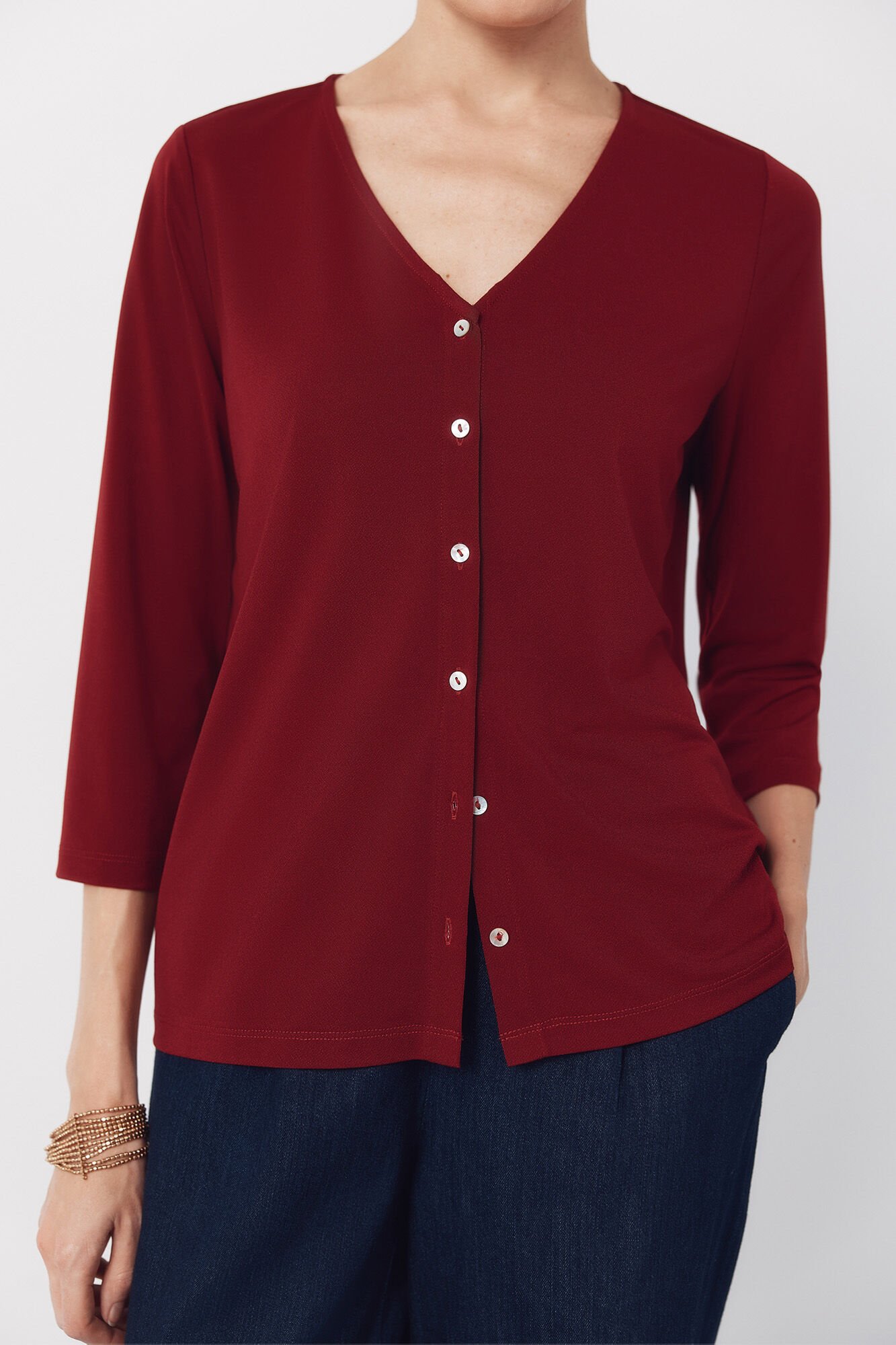 Cortefiel V- neckline top with buttons