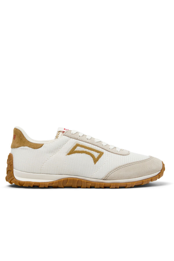 Camper Chinelos de quarto em tecido e pele nobuck para mulher Branco