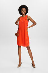 Cortefiel Short sustainable chiffon dress Orange