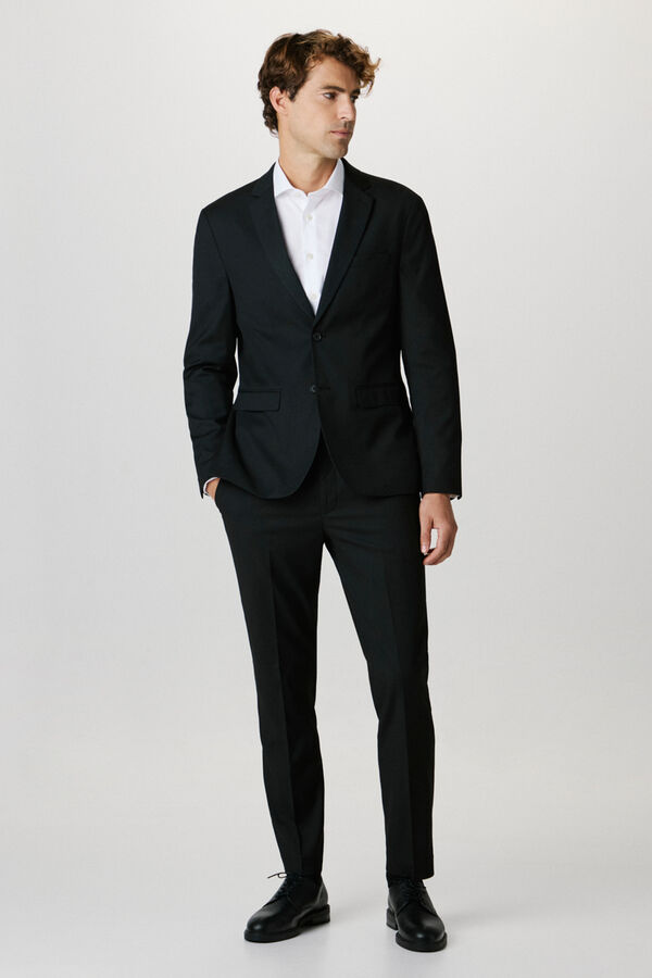 Selected Americana de traje Slim Fit confeccionada con materiales reciclados. Negro