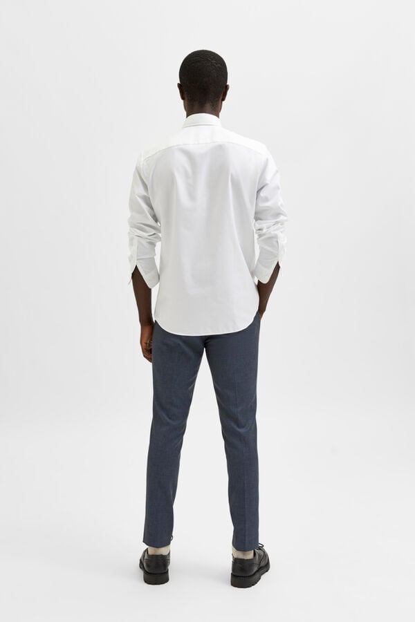 Cortefiel 100% cotton long-sleeved dress shirt White