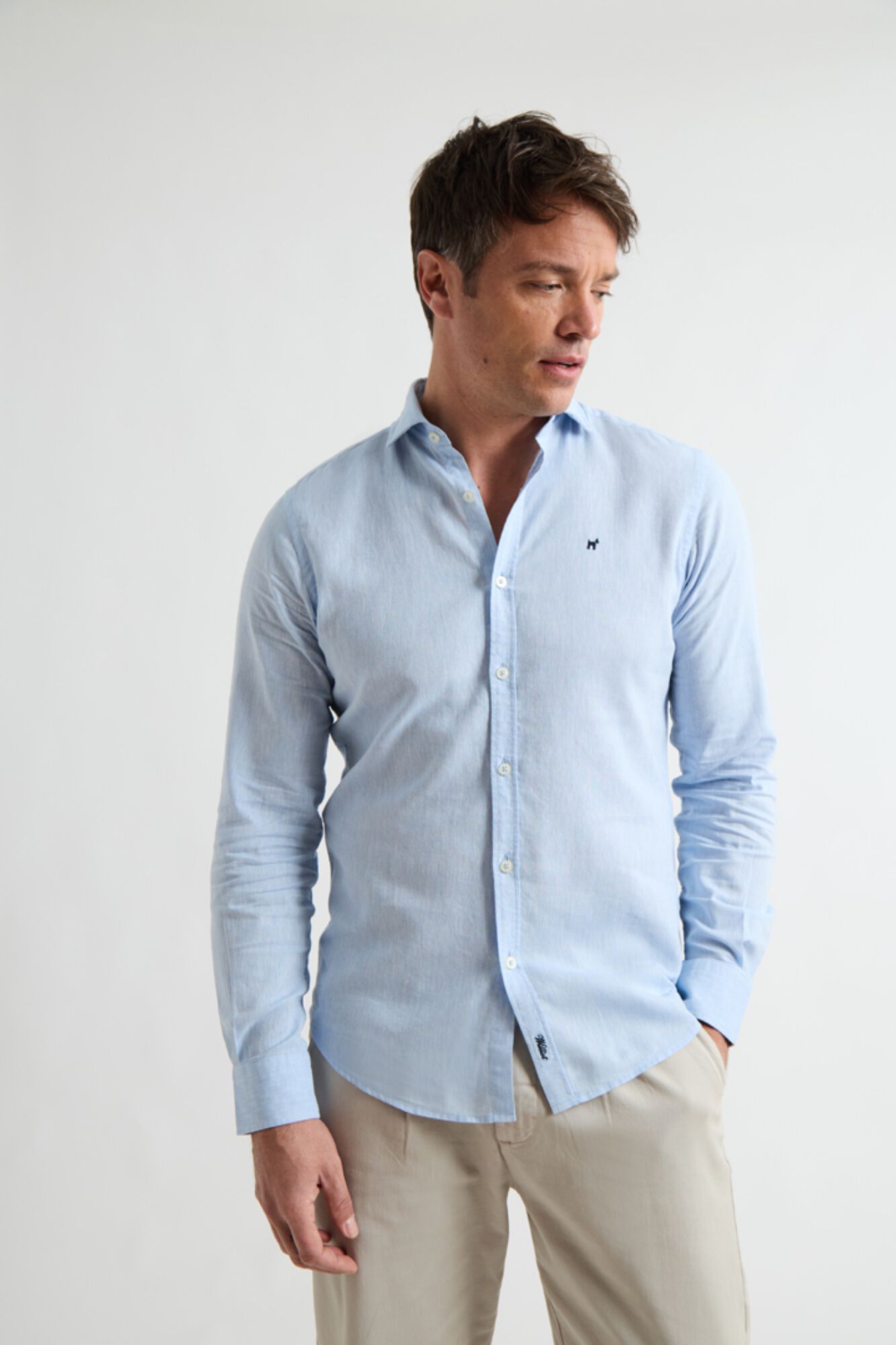 Williot Camisa de linho mil riscas