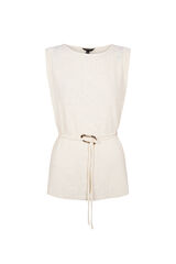 Cortefiel Jacquard buckle top Ivory