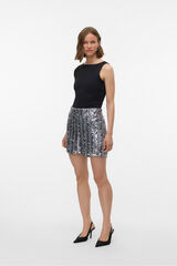 Vero Moda Shorts de festa femininos com lantejoulas Cinzento