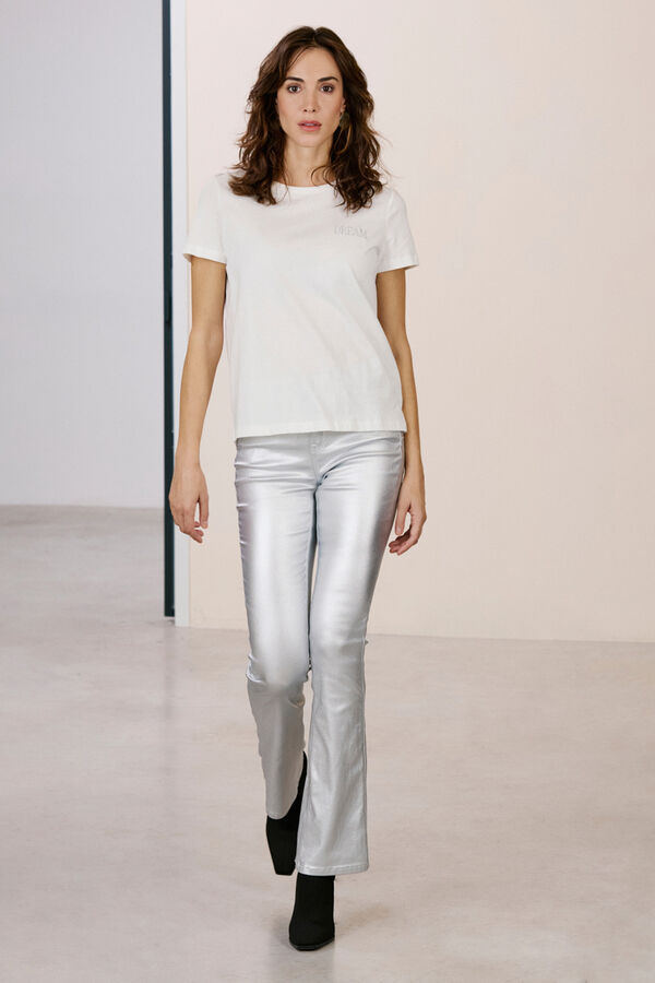 Vero Moda Jeans flared de mujer efecto polipiel Gris