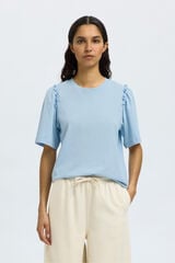 Selected Femme T-shirt de manga curta Azul