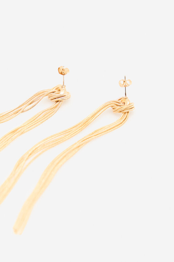 Cortefiel Fringe knot earring Gold