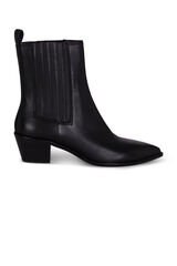 Cortefiel Elastic leather boot Black