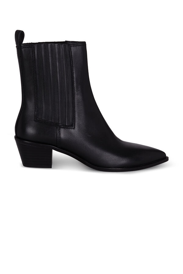 Cortefiel Elastic leather boot Black
