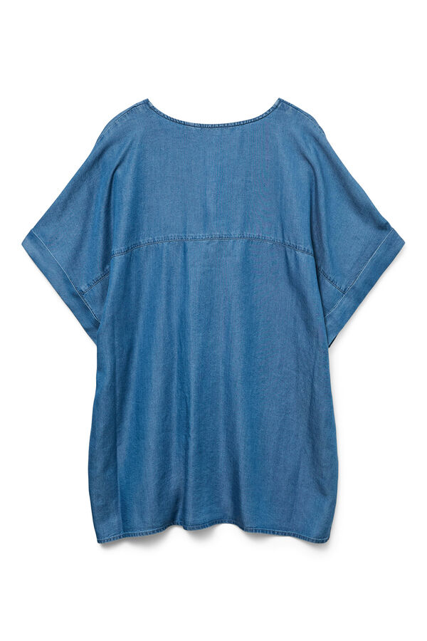 Vero Moda Curve Camisa denim plus size com gola em bico Azul
