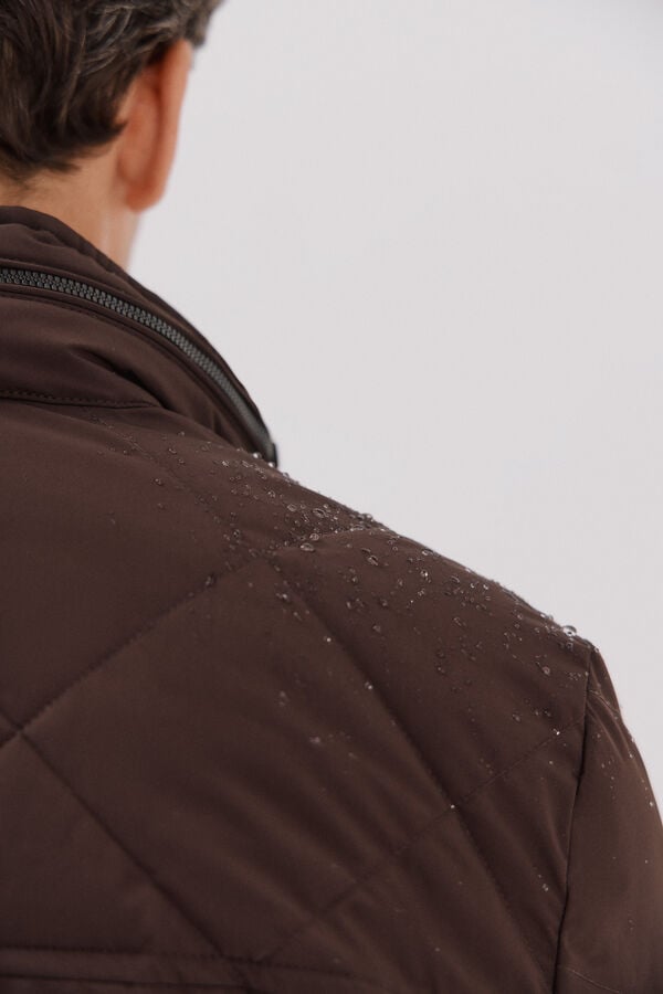 Cortefiel Diamond quilted jacket Dark brown