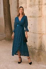 Pol&iacute;n Et Moi Vestido de convidada Oslo Azul