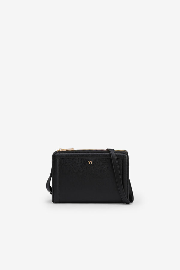 Vilanova Bolsa bandolera efecto cuero metalizado Negro