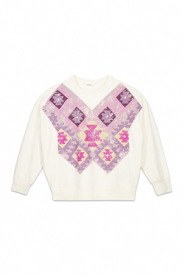 Slowlove Sweatshirt estampada Ecru