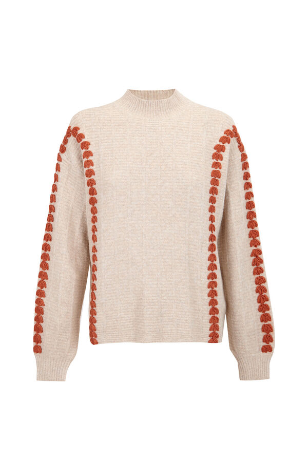 Slowlove Jersey bordado contrastante Tostado