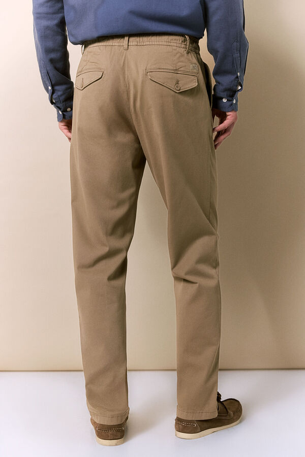 OOTO Pleated drawstring trousers Camel