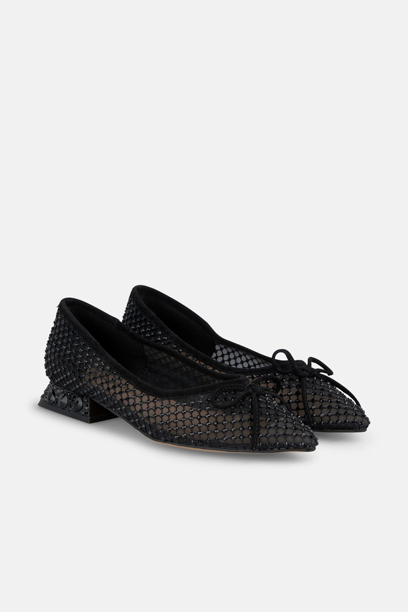 Alma en Pena Sapato de malha com tira de strass