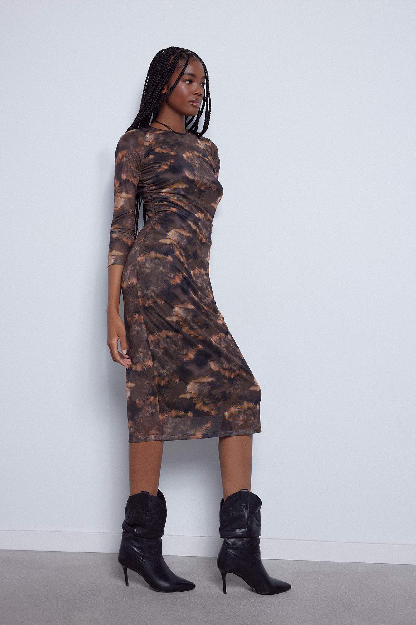 Tulle midi cheap dress zara