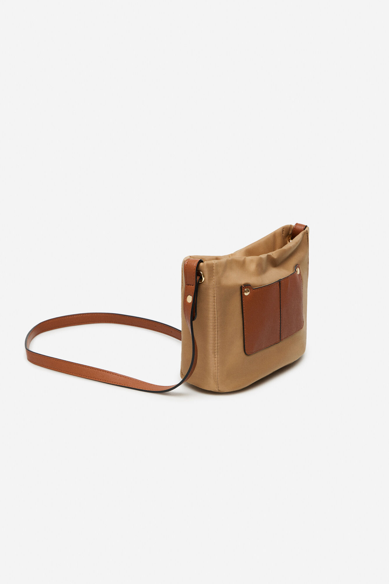 Beige nylon store crossbody bag