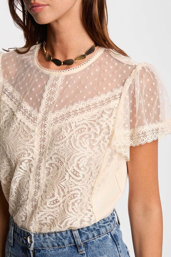 Morgan Camiseta manga corta Marfil