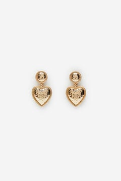 Cortefiel Heart earrings Beige