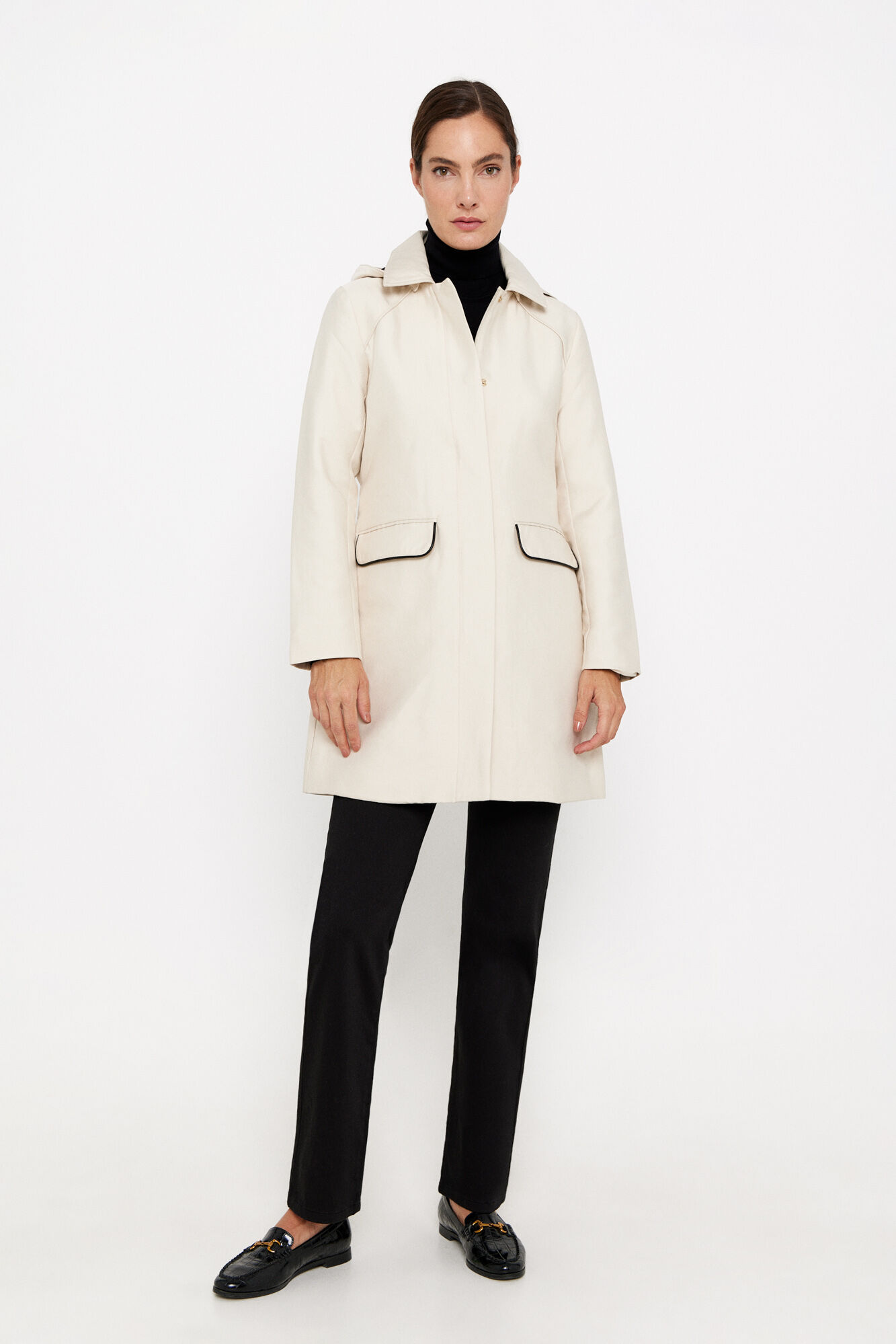 Satin trench coat Women s coats and parkas Cortefiel