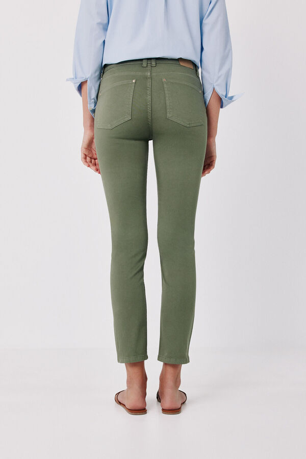 Cortefiel Coloured cropped skinny jeans Kaki