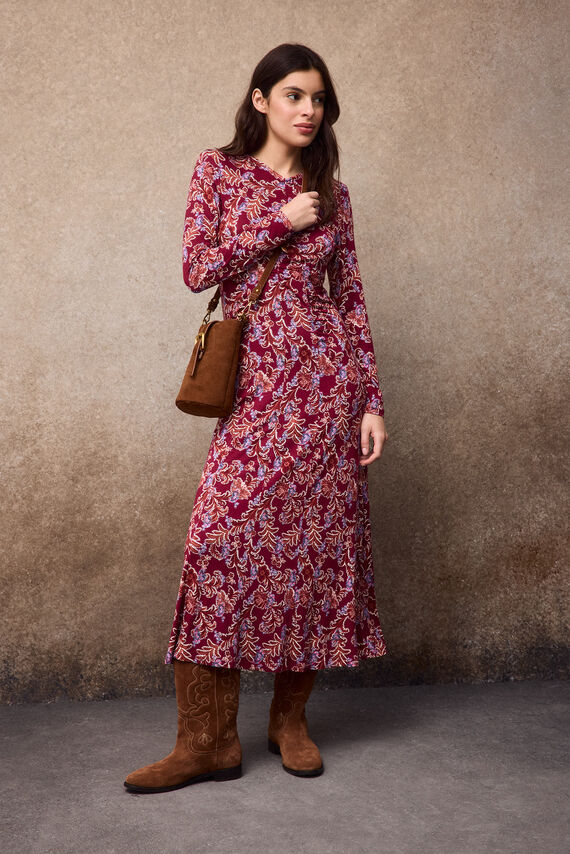 Vestido estampado frunces
