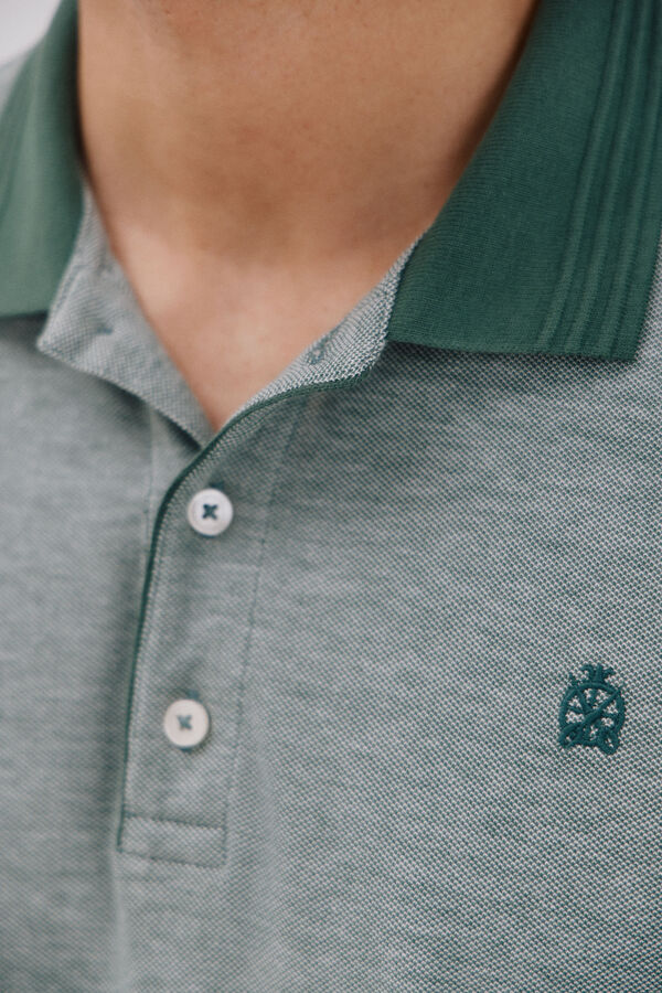 Cortefiel Oxford polo shirt Green