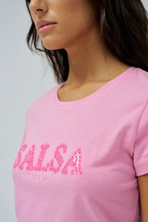 Salsa Jeans Camiseta com logo de flor Subiu