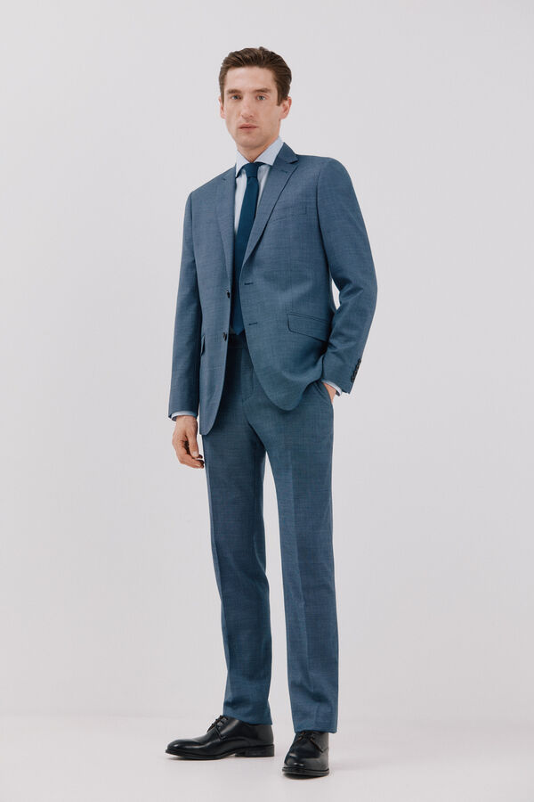 Cortefiel Coolmax® birdseye weave blazer Blue