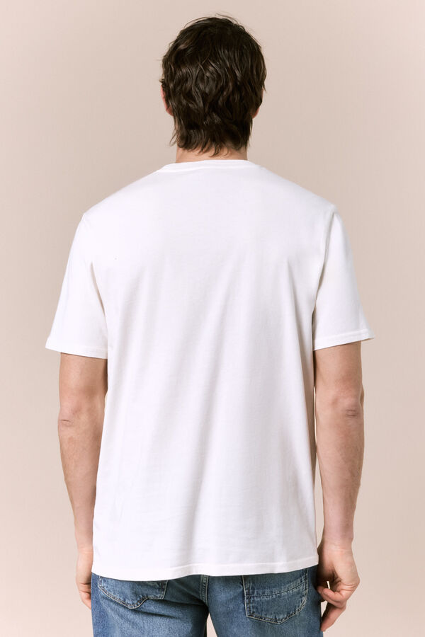 OOTO T-shirt b&aacute;sica lavada Tostado