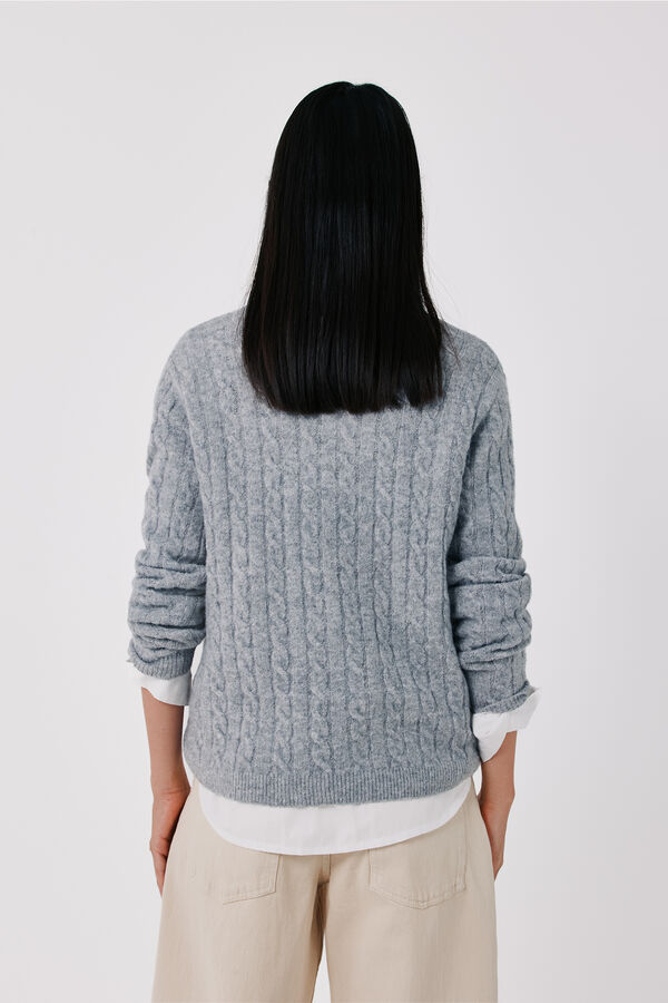 Cortefiel Camisola soft touch oitos Cinzento