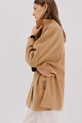 Cortefiel Cape coat with light fabric Beige