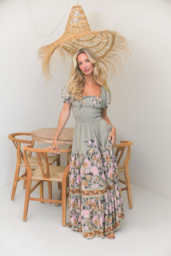 Jaase Vestido comprido Claudette Verde