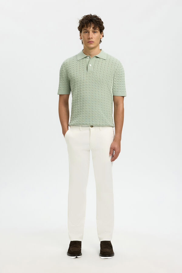 Selected Men's slim fit chinos White