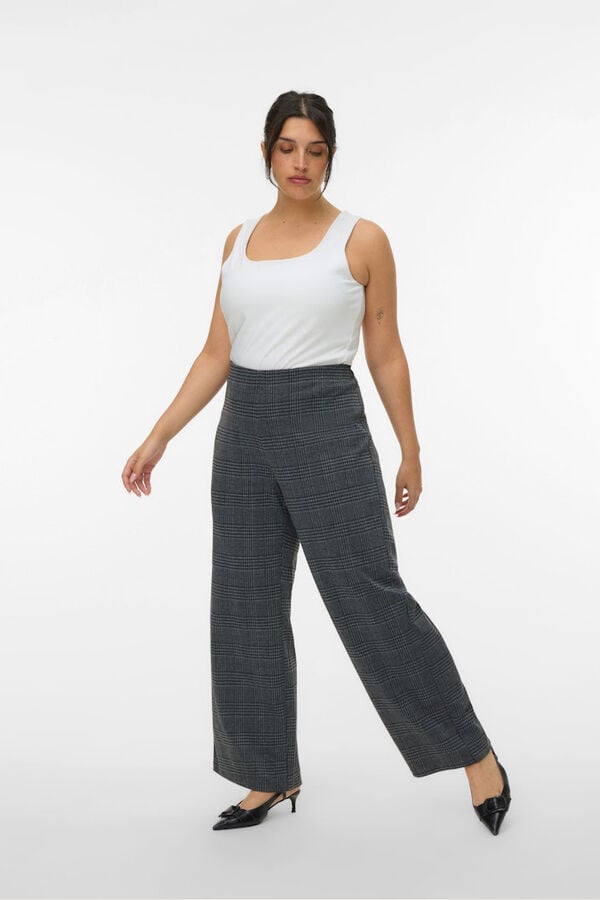 Vero Moda Curve Calça compridas de perna larga Curve  Cinzento