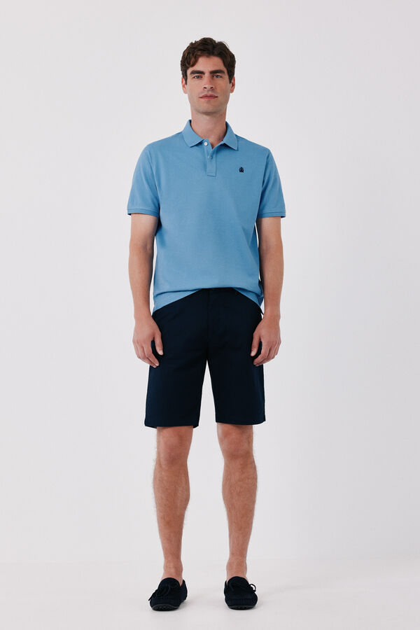 Cortefiel Polo b&aacute;sico piqu&eacute; Azul