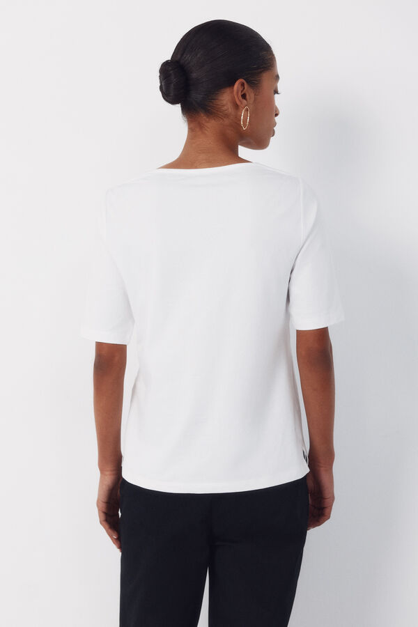 Cortefiel Boat neck t-shirt White