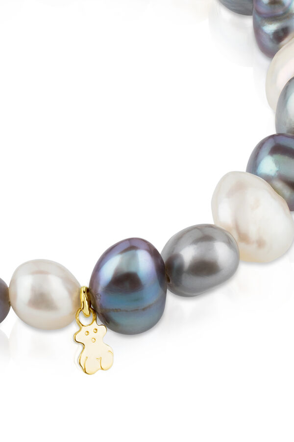 Cortefiel Gold bracelet with cultured Baroque pearls Yellow
