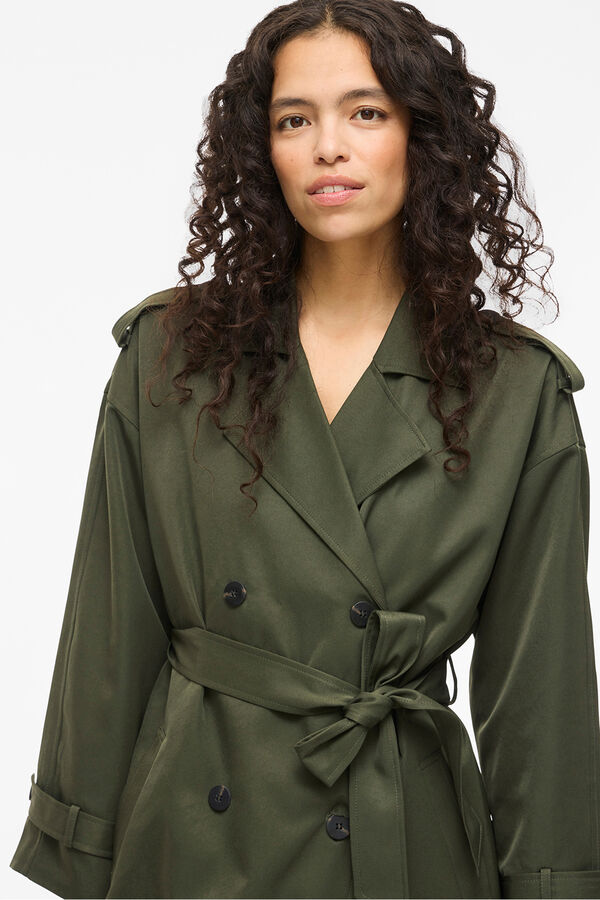 Vila Gabardina longo com nós Verde