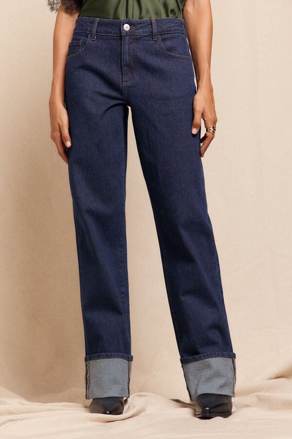 Slowlove Calça jeans enrolada Azul